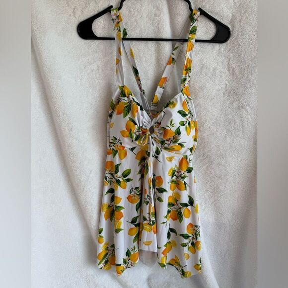 Lemon Print Tankini Top - Picture 2 of 3